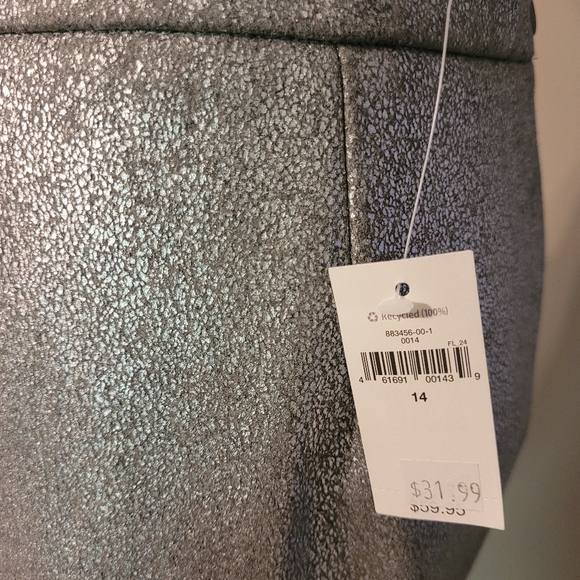 GAP Silver Metallic Wool Blend Mini Skirt Sz 14 NWT - Picture 7 of 8